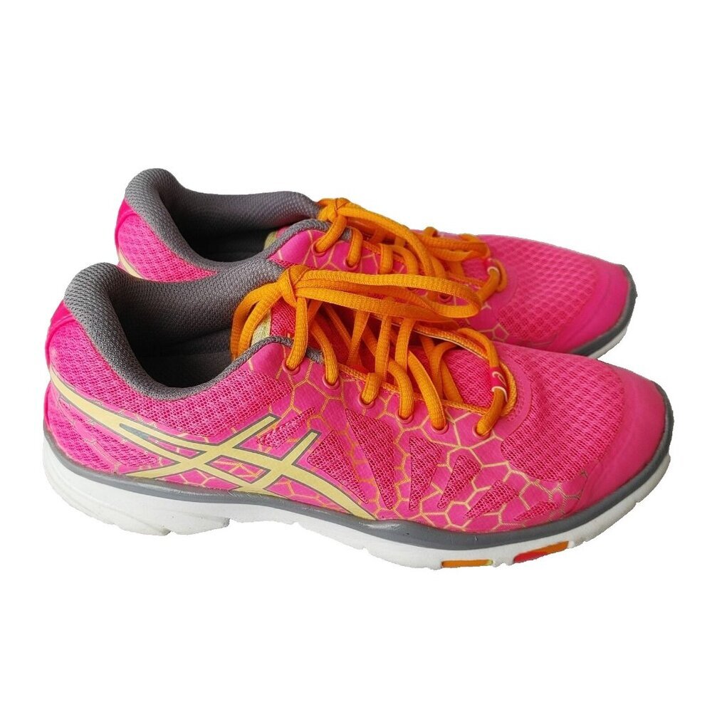 Asics S450J Women's Runners Sneakers Size 6.5 US Pink Orange Lace Up